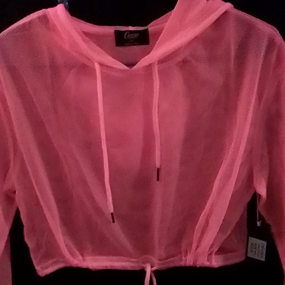 Neon Pink Mesh Crop Top